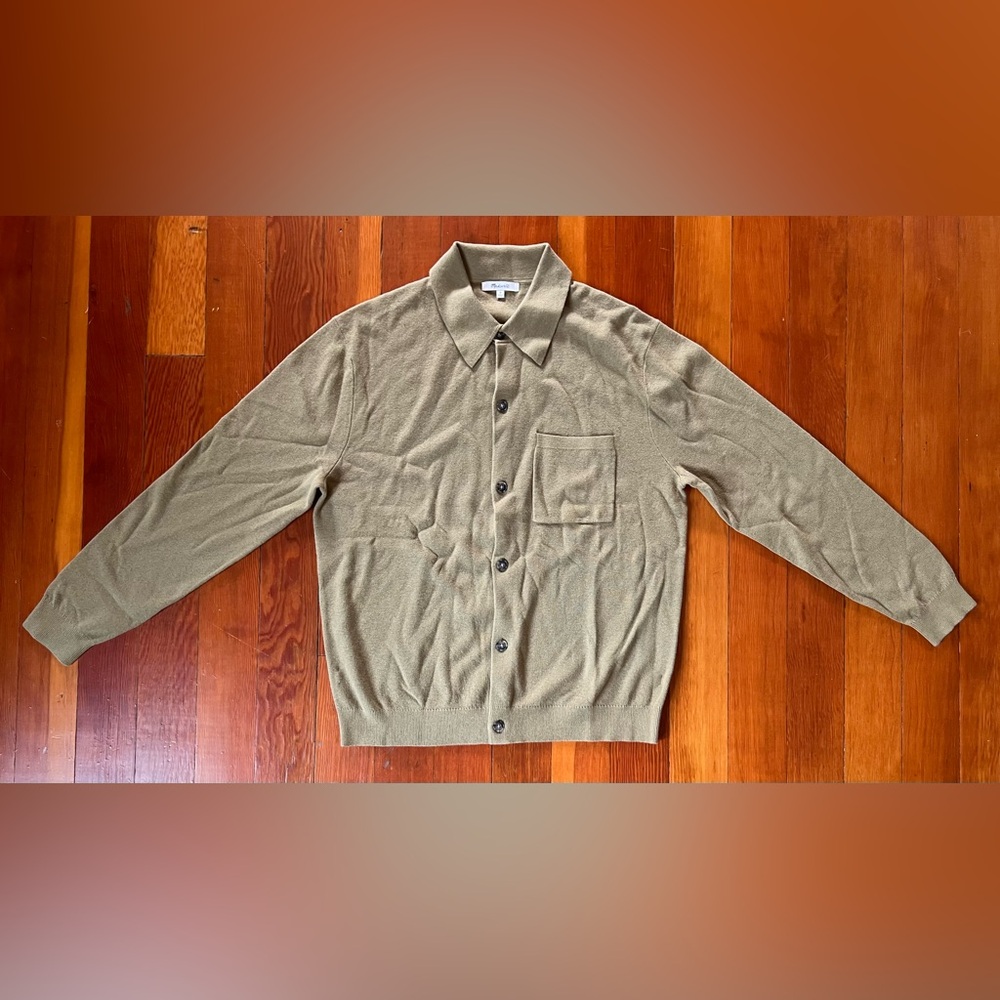 NWOT Madewell Men's Half Milano Stitch Collared Cardigan - Medium